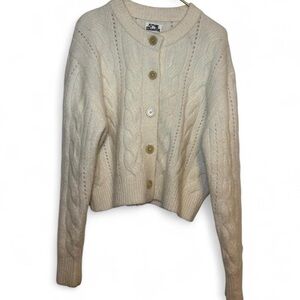 Future Collective Reese Blutstein cream oversized cable knit cardigan